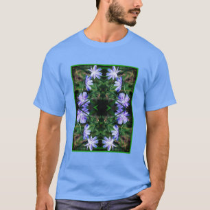 Blue Wild Chicory Blume Abstrakt T-Shirt