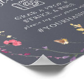 Blue Wild Floral Selfie Station Poster (Ecke)