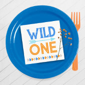 Blue Wild One First Birthday Paper Napkins Serviette