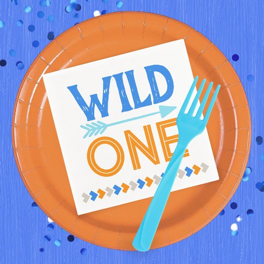 Blue Wild One First Birthday Paper Napkins Serviette