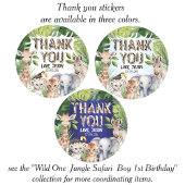 Blue Wild One Jungle Animals Vielen Dank Runder Aufkleber