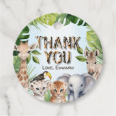 Blue Wild One, Jungle thematisiert Junge 1. Geburt Geschenkanhänger (Vorderseite)