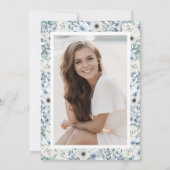 Blue Wildblume Abschluss Einladung (Rückseite)