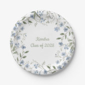 Blue Wildblume Abschluss Pappteller (Vorderseite)