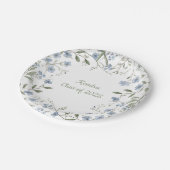 Blue Wildblume Abschluss Pappteller (Schrägansicht)