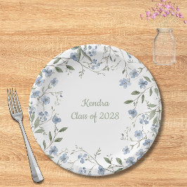 Blue Wildblume Abschluss Pappteller