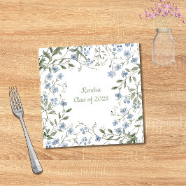 Blue Wildblume Abschluss Serviette