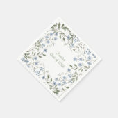Blue Wildblume Abschluss Serviette (Ecke)