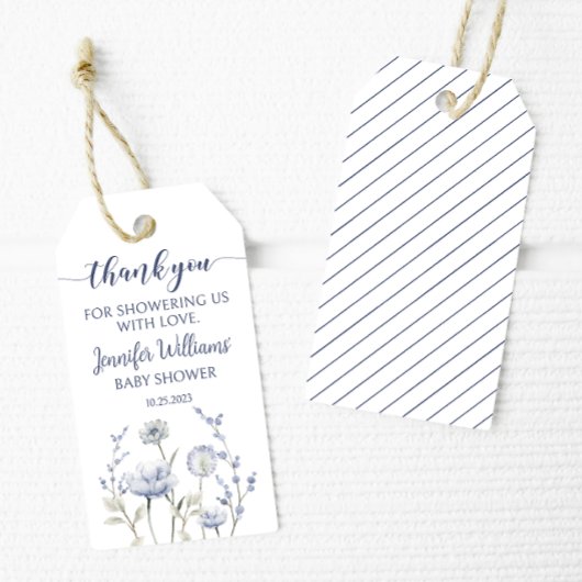 Blue Wildblume Baby Dusche Danke Anhänger