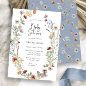 Blue Wildblume Baby Dusche Einladung