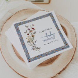 Blue Wildblume Baby Dusche Serviette