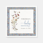 Blue Wildblume Baby Dusche Serviette (Vorderseite)