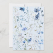 Blue Wildblume Baby in Bloom Boy Baby Dusche Einladung (Rückseite)
