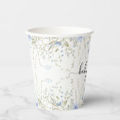 Blue Wildblume Baby Shower Baby in Bloom Pappbecher (Vorderseite)