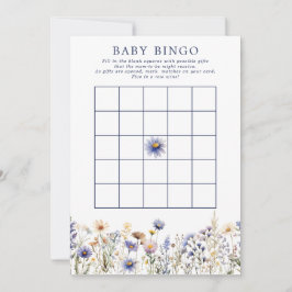 Blue Wildblume Boho Baby Dusche Bingo Spiel Einladung