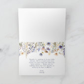 Blue Wildblume Boho Baby Dusche Vielen Dank Karte (Innenseite)