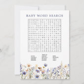 Blue Wildblume Boho Baby Shooter Word Search Game Einladung (Vorderseite)