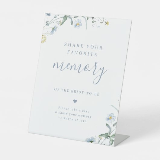 Blue Wildblume boho gemeinsam mit einem Memory-Bra Sockelschild (Vorderseite)