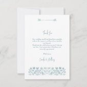 Blue Wildblume Boho Wedding Dankeskarte (Vorderseite)
