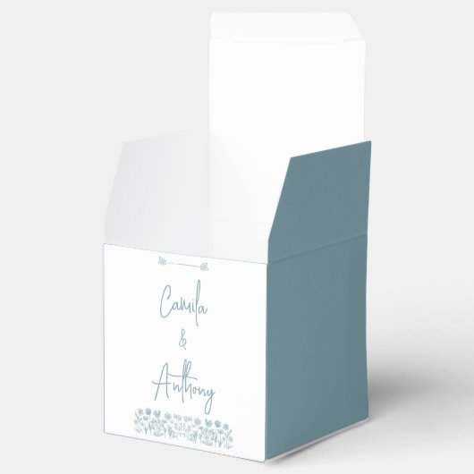 Blue Wildblume Boho Wedding Geschenkschachtel (Geöffnet)