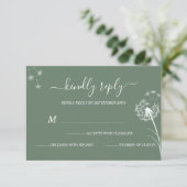 Blue Wildblume Boho Wedding RSVP Karte (Stehend Vorderseite)