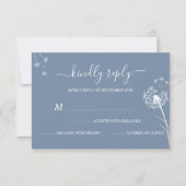 Blue Wildblume Boho Wedding RSVP Karte (Vorderseite)