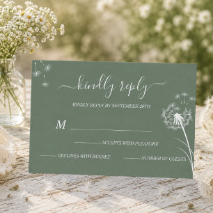 Blue Wildblume Boho Wedding RSVP Karte
