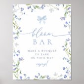 Blue Wildblume Brautparty Bouqet Bar Poster (Vorne)