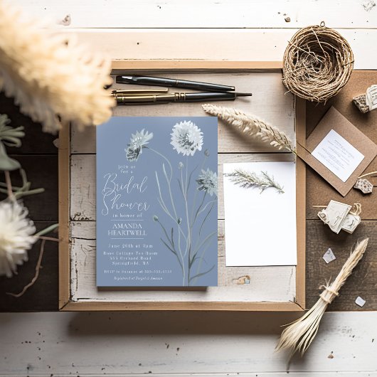 Blue Wildblume Bridal Dusche Einladung
