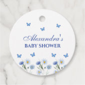 Blue Wildblume Butterfly Baby Dusche Danke Geschenkanhänger (Vorderseite)
