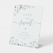 Blue Wildblume Drehbuch rustikale Liebe ist Sweet Sockelschild (Vorderseite)