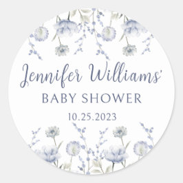 Blue Wildblume Fallboy Babydusche Danke Runder Aufkleber
