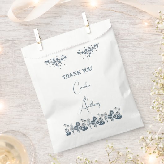 Blue Wildblume Floral Boho Wedding Geschenktütchen (Ausgeschnitten)