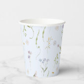 Blue Wildblume Floral elegante Baby Boy Dusche Pappbecher (Rechts)