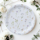 Blue Wildblume Floral elegante Baby Boy Dusche Pappteller