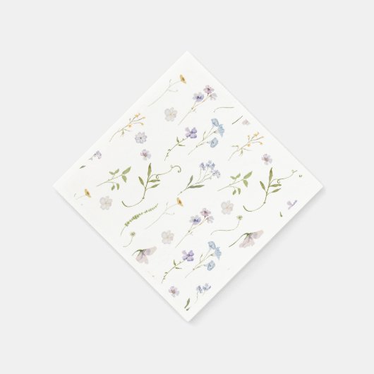 Blue Wildblume Floral elegante Baby Boy Dusche Serviette (Ecke)