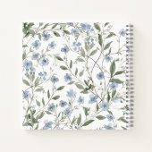 Blue Wildblume Foto Abschluss Gästebuch Notizblock (Rückseite)