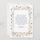 Blue Wildblume Frame Baby Dusche Danke Karte (Vorderseite)