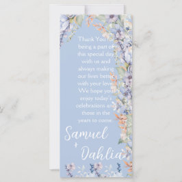 Blue Wildblume Hochzeit Empfang Vielen Dank