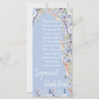 Blue Wildblume Hochzeit Empfang Vielen Dank