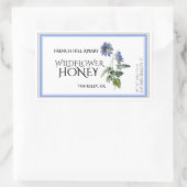Blue Wildblume Honey Label (Datum geerntet) Aster Rechteckiger Aufkleber (Tasche)