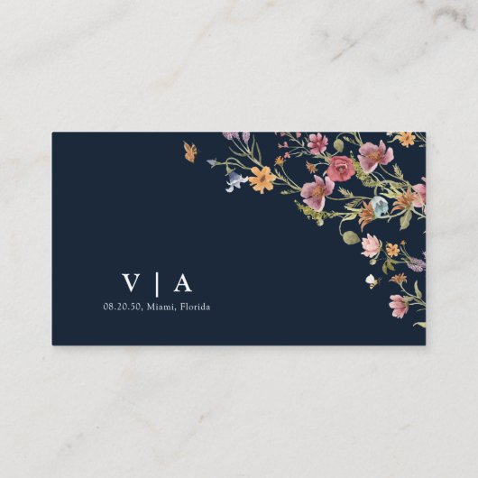 Blue Wildblume Honeymoon Wish Enclosure Card Begleitkarte (Rückseite)