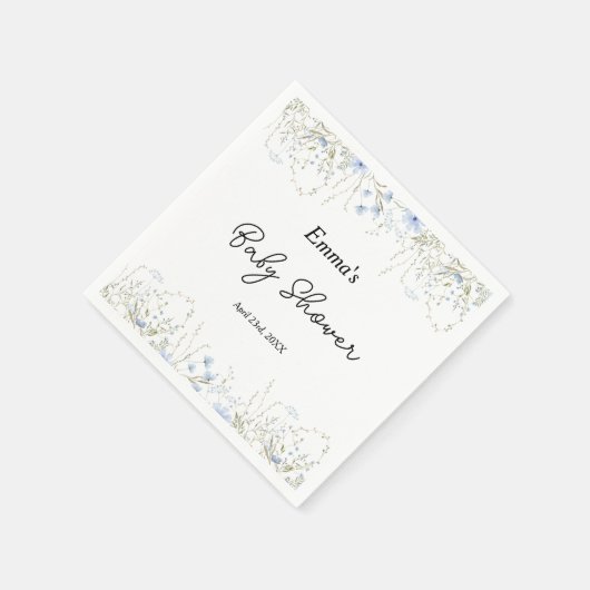 Blue Wildblume Little Blume Baby Dusche Serviette (Ecke)