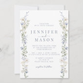 Blue Wildblume Meadow Blume Hochzeitseinladung Einladung (Vorderseite)