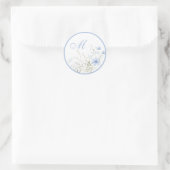 Blue Wildblume Monogram Wedding Umschlag Aufkleber (Tasche)