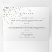 Blue Wildblume Periwinkle Wedding All in On Dreifach Gefaltete Einladung (Innen Erste Seite)
