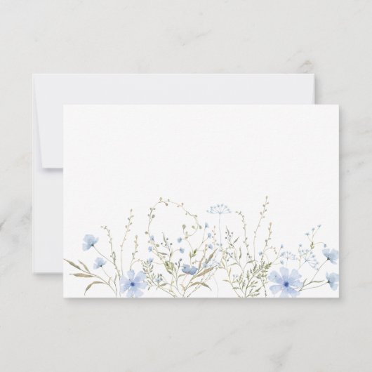 Blue Wildblume Periwinkle Wedding RSVP Card (Rückseite)