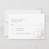 Blue Wildblume Periwinkle Wedding RSVP Card Karte (Vorderseite)