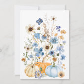 Blue Wildblume Pumpkin Baby Dusche Einladung (Rückseite)