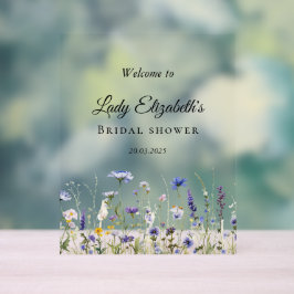 Blue Wildblume Regency Bridal Collection Acrylschild